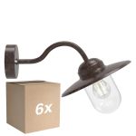 Confezione Multipack 6x Nordlux Luxembourg Luce Da Parete Metallo e Vetro Arrugginito | IP54 - Adatto per E27